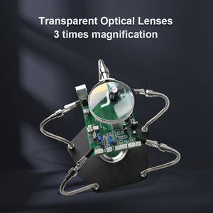 Soldering Helping Hands 4PC <strong>Flexible</strong> Arms 3X <strong>Magnifier</strong> with Clips for PCB IC BGA Repair Welding - Product Image 6