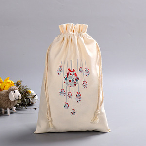 Bolsa de Gimnasio Reutilizable de Lona de Algodón Natural Personalizada de Alta Calidad con Cordón - Product Image 3