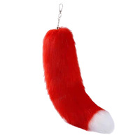 Breloque de sac pour femme, pendentif queue de renard en fausse fourrure, accessoire en cuir artificiel imitation fourrure