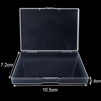 Boîte de rangement en plastique rectangulaire de haute qualité en PP, 1,8 cm de hauteur, translucide, transparente, pour bijoux, recyclable