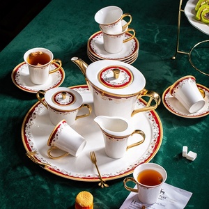 ผู้ผลิตขายส่งชุดกาแฟเซรามิกสไตล์ยุโรปแบบเรียบง่ายสำหรับจิบน้ำชายามบ่ายลายกุหลาบ - Product Image 4