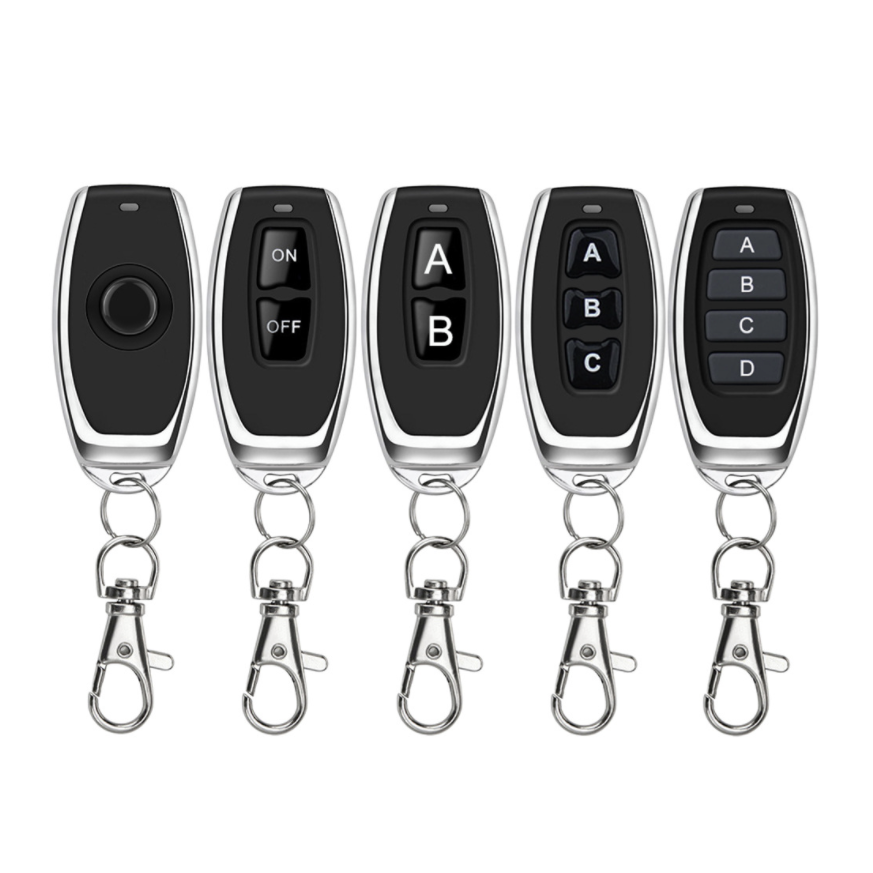 433mhz 315Mhz <strong>RF</strong> <strong>Remote</strong> Control <strong>Learning</strong> <strong>Code</strong> 1527 EV1527 for Gate Garage Door Four Buttons Controller Receiver Included Batter