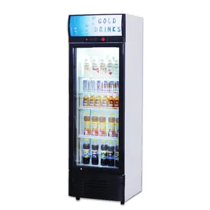Oem最佳单门商用玻璃展示柜饮料冷却器立式冰箱出售