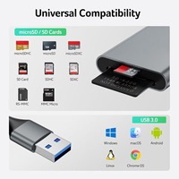 Lector de Tarjetas SYONG USB3.0 OTG+USB-C3.0 a SD3.0/TF3.0 para Micro SD TF Compatible con Computadora PC Portátil Android