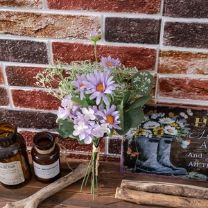 Bouquet de fleurs artificielles Gerbera éthérées, marguerite violette, décoration murale pour la maison, CF01117 - Product Image 1