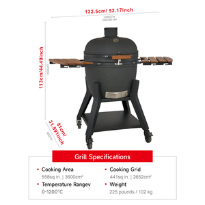 SEB <span class=keywords><strong>BBQ</strong></span> Gris oscuro 22 a 26 pulgadas Cerámica <span class=keywords><strong>Kamado</strong></span> Barbacoa Polonia Gran Camping <span class=keywords><strong>BBQ</strong></span> Kamados para exteriores - Product Image 2
