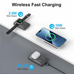 REMAX MC-01 22.5W Battery Pack Foldable Stand Portable <strong>Charger</strong> Fast Charging 10000mAh Magnetic Wireless Power Bank with Cables - Product Image 2