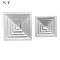 Diffuseurs de plafond carrés de ventilation de conduit d'air à 4 voies en alliage d'aluminium de conception moderne
