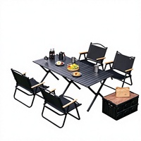 Table pliante rectangulaire en acier au carbone pour extérieur, idéale pour les stands de marché nocturne, design cratère, pieds fourchus ; compacte et portable pour les pique-niques