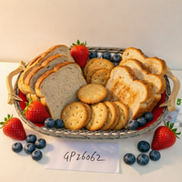 Cesta de Pão Artesanal de Vime com Alças, Estilo Costeiro Colorido, Ecológica, para Servir Frutas e Organização de Cozinha, Peça Única