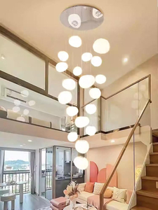 Lustres ovales de style <span class=keywords><strong>Foscarini</strong></span> italien, luminaires suspendus LED en forme de galets pour villa à double hauteur, plafond haut - Product Image 4