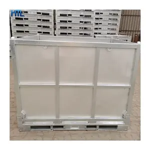 Kotak palet baja logam logistik transportasi lipat kustom untuk penyimpanan karet