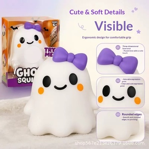 Jouet Squishy Géant Fantôme Mignon avec Nœud Papillon, à Rebond Lent, Anti-stress, Cadeaux de Fête Saisonniers, Fournisseur en Gros - Product Image 2