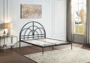 Италия современный Готический стиль king Size черная железная металлическая кровать - Product Image 5