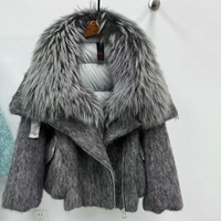OFTBUY 2025 Nouvelle Veste d'Hiver en Laine et Duvet d'Oie pour Femme, Col en Vraie Fourrure de Raton Laveur, Parka Ample, Manteau Chaud en Cachemire et Fourrure pour Femme