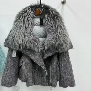 OFTBUY 2025 Nuovo <span class=keywords><strong>Piumino</strong></span> Invernale da Donna in Lana d'Oca <span class=keywords><strong>con</strong></span> Collo in Vera <span class=keywords><strong>Pelliccia</strong></span> di Procione Naturale Parka Ampio <span class=keywords><strong>Cappotto</strong></span> Caldo da Donna in <span class=keywords><strong>Pelliccia</strong></span> di Cashmere - Product Image 2