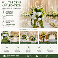 Boule de fleurs artificielles en soie mélangée, faite à la main, de haute qualité, moderne, pour décoration de table de mariage ou de la Saint-Valentin, longue durée