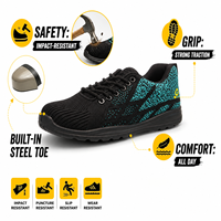 Chaussures de sécurité unisexe AOXIANG en maille respirante à coupe basse avec embout en acier, semelle extérieure en PU, antistatiques, pour soudeurs, idéales pour l'été en usine