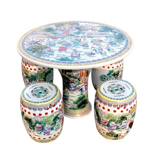 Taburetes de mesa de cerámica pintados a mano de Jingdezhen, mesas de acento de porcelana esmaltada china tradicional, venta de esmalte de cerámica artesanal - Product Image 4