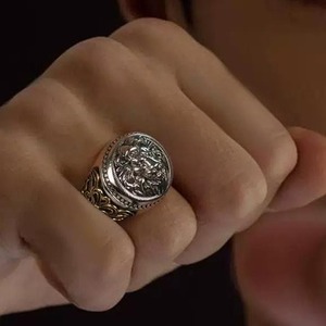 Hip Hop Persönlichkeit Punk-Stil Kupfer offen verstellbar Domine ering <span class=keywords><strong>Lion</strong></span> King <span class=keywords><strong>Ring</strong></span> für Männer - Product Image 3