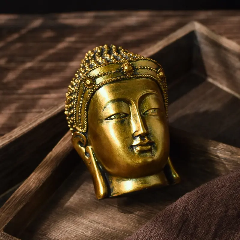 Cabeza de Buda budista personalizada, regalos artesanales de resina, estatua de Buda sin pose malvada para la decoración interior del hogar, Zen