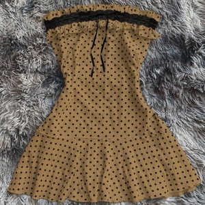 Vestido Corto de Tirantes con Encaje y Parches, Estampado de Puntos, Ajustado a la Cintura, <span class=keywords><strong>Estilo</strong></span> Dulce y Delgado para Mujer - Product Image 5