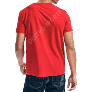 Venta caliente transpirable más tamaño de manga corta Camisetas de los hombres en Ventas al por mayor Precio barato de verano con cuello en V camisetas - Product Image 3