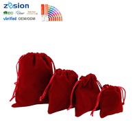 Pochette à bijoux en velours personnalisée avec cordon de serrage sac cadeau imprimé de logo pour l'emballage des petites entreprises