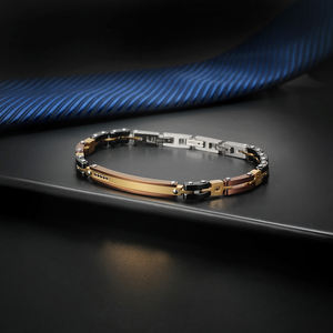 Bracelet pour homme en céramique noire et acier inoxydable 316, minimaliste, de haute qualité, étanche, tendance, test de pulvérisation de sel REACH réussi - Product Image 2