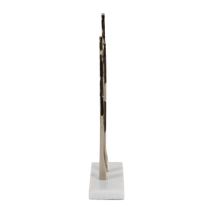 Scultura Astratta di Coppia in Metallo con Base in Marmo, Decorazione per Soggiorno e Ufficio - Product Image 5