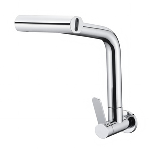 Grifo de Cocina Monomando de Latón de Diseño Moderno con Válvula de Cerámica; Acabado Negro Mate Montado en la Pared para Agua Fría, Ideal para Hoteles y Centros Comerciales - Product Image 4