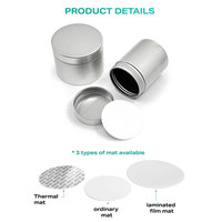 Pot en aluminium cylindrique de qualité supérieure avec couvercle à vis |   Conteneur rechargeable pour compléments nutritionnels et pilules |   Impression offset