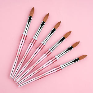 2025 nuevo cepillo de <span class=keywords><strong>uñas</strong></span> de lujo 100% Kolinsky acrílico cepillo de <span class=keywords><strong>uñas</strong></span> <span class=keywords><strong>Rosa</strong></span> borroso logo tamaño 14 16 18 20 22 cepillo para arte de <span class=keywords><strong>uñas</strong></span> - Product Image 4