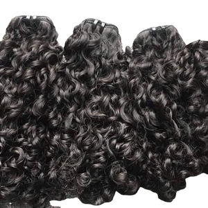 Extensions de cheveux 100% naturels, ondulés profonds, couleur noire, provenant d'un seul donneur, super double drawn, trame plate, mèches de cheveux vierges de qualité supérieure - Product Image 5