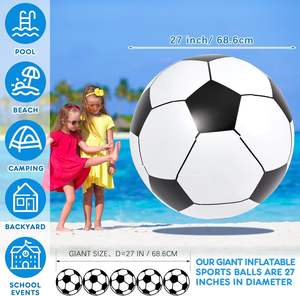 MAKE WAVES Ballon de football gonflable géant pliable et durable de 27 pouces, respectueux de l'environnement, pour le plaisir en plein air et les jeux de piscine - Product Image 4