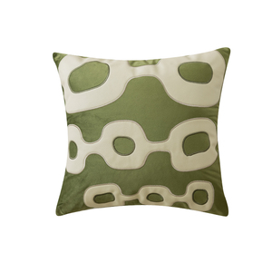 French Vintage Antique South Pacific Style Embroidery Flannel <strong>Olive</strong> <strong>Green</strong> Living Room Sofa Pillow <strong>Cushion</strong> - Product Image 5