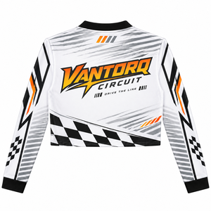 Womens Moto <b>Crop</b> Jersey <b>Long</b> <b>Sleeve</b> <b>Mesh</b> Shirt Sublimation Print Motorsport Racing Streetwear Breathable Comfortable Polyester - Product Image 5