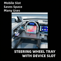 Nouveau plateau de volant de voiture professionnel Waytogrow/OEM en ABS avec emplacements pour iPad et téléphone portable, organisateur de siège arrière 1-3 compartiments Modèle A15