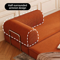 Ensemble de canapés modulaires sectionnels, canapé-lit compact multifonctionnel en tissu compressé, pouf, canapés de salon