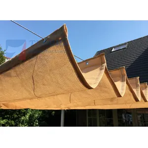 professional factory produce Wave Sails hot sell Roman Retractable Pergola Wave Shade Sail