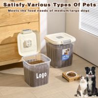 Conteneur de stockage multifonctionnel pour nourriture pour chien avec roues, couvercle hermétique en plastique, bac à nourriture polygone polyvalent pour animaux de compagnie, matériau PP injecté