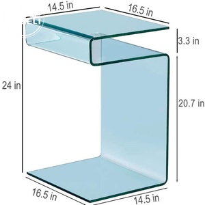 Acrylic Nightstand Acrylic Side <b>Table</b> Lucite S-Shaped End <b>Table</b> for Living Room Bedside <b>Table</b> for Bedroom - Product Image 1
