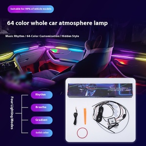 LED RVB multicolore Bluetooth téléphone APP contrôle RGB voiture atmosphère lumière son actif EL fil néon bande lumineuse - Product Image 5