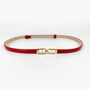 Cinturón elegante de <span class=keywords><strong>charol</strong></span> brillante para niñas, cinturón de diseñador informal de lujo, cinturón ajustable con hebilla Simple, Cinturón fino de Internet - Product Image 6