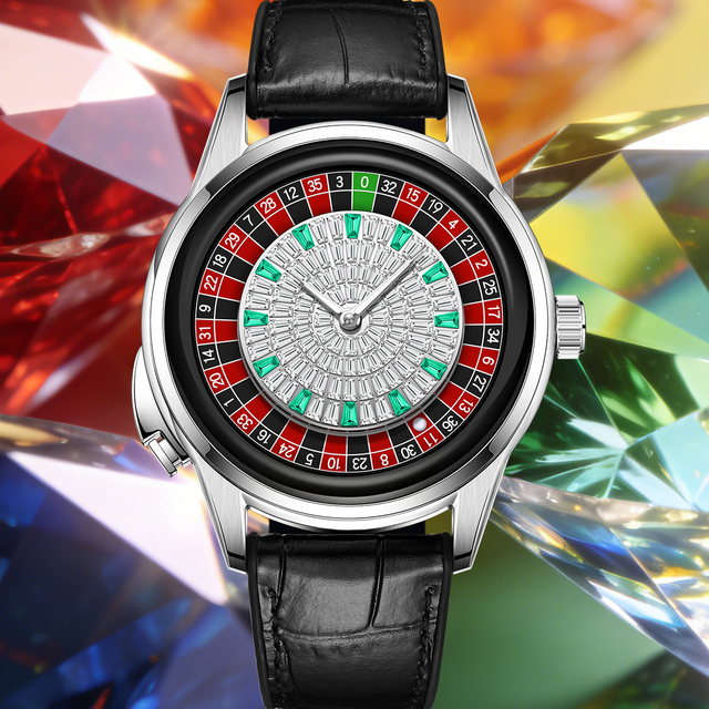 SWAN Diamond Sport Analog European Button Roulette Fun Game Sapphire Glass Mechanical Watch 3BAR Water Resistant Luxury Diamond