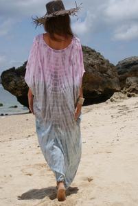 Elegante y holgado hasta la rodilla Boho Tie Dye High Low Maxi vestido apto para cualquier tamaño hermoso Resort o Vestido de playa - Product Image 4