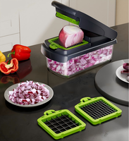 Vente flash : Coupe-légumes manuel multifonctionnel, trancheuse, hachoir, mandoline de cuisine, hachoir à tomates, lames en acier inoxydable