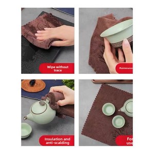Vente en gros de torchons en microfibre avec logo personnalisable, ensemble de torchons de table épaissis absorbant l'eau et non pelucheux pour usage domestique - Product Image 4