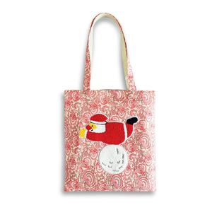 Sac fourre-tout de luxe de créateur avec patch de Père Noël en chenille de Noël - Product Image 4