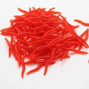 Appât souple pour pêche, 50 pièces/sac, appât souple en forme <span class=keywords><strong>de</strong></span> ver <span class=keywords><strong>de</strong></span> <span class=keywords><strong>terre</strong></span>, 4 cm, appât souple rouge, appât souple pour pêche - Product Image 2